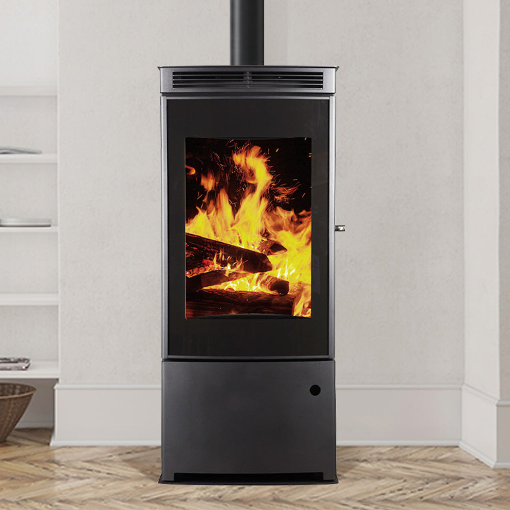 Poêle à bois étanche 3 vues - Vertical 105,5cm 9kW - BAHIA